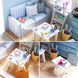 Spilay DIY Miniature Dollhouse Wooden Furniture Kit,Handmade Mini Home Model with Dust Cover & Music Box ,1:24 Scale Creative Doll House Toys for Children Gift(Fresh Sunshine) H016