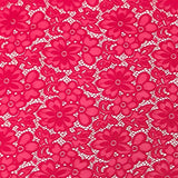 Stretch Lace Fabric Embroidered Poly Spandex French Floral Florence 58" Wide by the yard (Fuchsia)