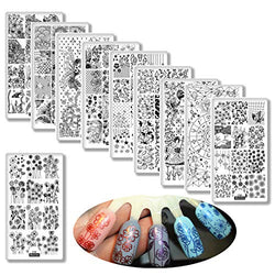 Nail Stamping Plates Butterfly Skull Peking Opera 10pcs/lot Leaves Flower Series Mutil 3D Diy Nail Art Image Stencil Stamp Template Plate Polish Manicure