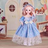 1/6 11.8 Inch Doll Girl Dress Up Princess Toy 3D Simulation Eyes Makeup 21 Movable Joints Dolls and Clothes Set