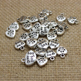 Y&Y Star 50pcs Love Heart 13x10mm DIY Mini "My Dog" with Dog Puppy Paw PrintCharms Pendant for