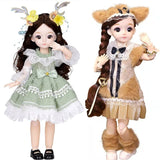 11.8 Inch Girls Toys 20 Removable Joint Dolls Fashion Dress Make Up Dolls Plastic Body Full Set Play House Doll