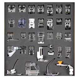 Tinksky 32pcs Domestic Sewing Machine Presser Foot Set for Brother Babylock New Home Janome Elna