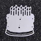 Cake Metal Die Cuts Happy Birthday Candle Cutting Dies Cut Stencils for DIY Scrapbooking Photo Album Decorative Embossing Paper Dies for Card Making Template