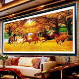 RAILONCH 5D Diamond Painting Kit DIY by Number Kit, Horse Full Drill Picture Wall Decor (180x70cm)