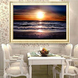 Fipart DIY Diamond Painting Cross Stitch Craft kit，Wall Stickers for Living Room Decoration， Seascape(14X18inch/35X45CM)