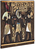 Design Toscano QL136311 Rameses I Between Horus and Anubis Wall Frieze in Faux Ebony and Gold,Full Color,11 Inch