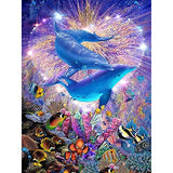 DIY Diamond Painting Kits for Adults, 5D Round Full Drill Diamond Art Dotz Kits, Children Home Wall Decor Gift (#9-Dolphin)