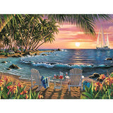 Diamond Painting Kits,Diamond Art Sunset Beach,Beach Diamond Painting Scenery,Perfect for Home Wall Decoration 16x12inch