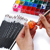 Artage 30pcs Detail Paint Brushes Pack Size 000 for Detail Model Miniature Acrylic Watercolor Gouache Oil Painting