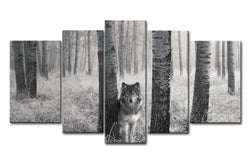5 Panel Wall Art Painting Watchful Wolf Eyes in The Wild Prints On Canvas The Picture Animal Pictures Oil for Home Modern Decoration Print Decor