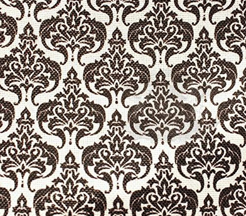 Burlap Fabric Polyester Damask Print WHITE / 60" Wide / Sold by the Yard