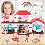 Heruo Doll House Dream House, Large Two-Story Dollhouse with 5 Rooms and Furniture, 133 Accessories Dreamhouse with Lights and Music, Birthday Gift for Toddler and Girls