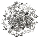 Wholesale 100G(Approx 100PCS) Antique Silver Mixed Charms Pendants DIY for Jewelry Making and