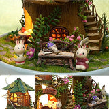 MAGQOO Dollhouse Miniature with Furniture,Rotating DIY Miniature Dollhouse Kit Plus Dust Proof and Music Movement, 1:24 Scale Creative Room Idea for Valentine’s Day(The Forest Whim)