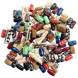 Bone Beads for Jewelry Making 120 PCs with Free Leather Necklace - Ox Bone Hand Carved Craft Bulk