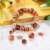 400pcs Various Shaped Painted Wooden Beads Loose Spacer Beads (Round, Oval, Cubes, Tubular )for DIY