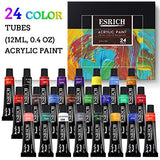 Professional Acrylic Paint Set, 60 Pieces with Paint Brushes,Acrylic Paint,Easel,4 Sizes Blank Canvases,Palette, Paint Knives,Brush Cup and Art Sponges for Adults Hobbyists and Beginners