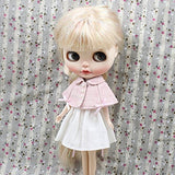 Fortune Days Cute Pink Bowknot Cloak + White Dress for 1/6 12" Blythe Doll or ICY Doll Best Gift