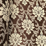 Brown Velvet Jacquard Damask Fabric 118'' Wide sold By The Yard for Curtains, Drapery, Upholstery