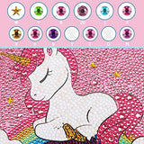 TOY Life 5D Diamond Painting for Kids with Wooden Frame - Diamond Arts and Crafts for Kids Ages 6 - 8 - 10 - 12 - Gem Painting Kit - Unicorn Diamond Painting Kits for Kids Girls(Sleeping Unicorn)
