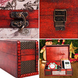 SICOHOME Treasure Box 9.0inch Retro Stamps Small Trunk Box for Jewelry Storage,Treasure Cards