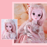 24 Inch BJD Doll 1/3 SD Dolls 19 Ball Jointed Doll DIY Toys Best Gift for Girls with Clothes Outfit Shoes Wig Hair Makeup,A