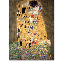 The Kiss by Gustav Klimt Premium Gallery-Wrapped Canvas Giclee Art (24 in x 18 in, Ready-to-Hang)