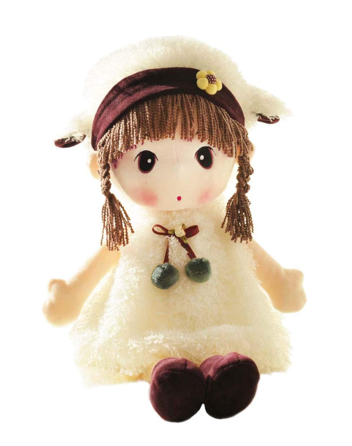 HWD Kawaii 17 inch Stuffed Plush Girl Toy Doll . Good Gift for Kids Baby Lover. (White_1)