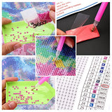 Hestya 2 Sets 5D DIY Diamond Painting Kit Full Drill Cute Cat Crystals Embroidery Tools for Home Decorations Craft