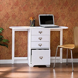 SEI Furniture Fold-Out Organizer Convertible Desktop Craft Desk, White