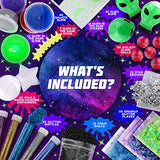 LightSpring Galaxy Slime Kit for Girls Boys - Toy Slime kit with Glow in The Dark Slime Aliens, Galaxy Slime Balls and Premade Slime for Kids - Cosmic Craft Kit Gift with Glow in Dark Stars, Stickers