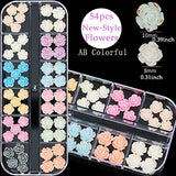 3D Rose Flower Nail Charms Acrylic AB Color Rose Flower 3D Nail Art Charms With Starry AB Nail Rhinestones Crystals Stones Gems Gold Butterfly Rivet Charms for Nail Art DIY Jewelry Craft
