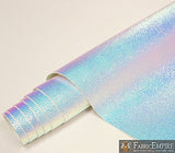 Fabric Empire Vinyl Upholstery Embossed Skin Holographic Glossy Fabric Light Blue 54" Wide Sold