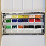 FCLUB Empty Watercolor Tins Palette Paint Case Large Watercolor Palette Box Metal Tin - Will Hold 48 Half Pans or 24 Full Pans