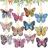 12 Pcs Gnome Diamond Painting Keychains Sweet 5D Diamond Key Chain Kit DIY Diamond Art Keychains for Valentine's Day Beginners Kids Adults DIY Key Ring Pendant Summer Crafts Making (Butterfly Style)