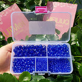 MEIUIJQ 2-10mm Briolette Rondelle 810pcs Blue Crystal Glass Beads Faceted Shape Crystal Spacer Beads for Bracelet Necklace Decorative Hand Jewelry Making (2/4/6/8/10mm Blue)