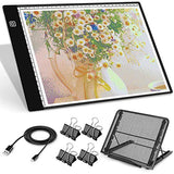 A4 LED Light Box for Tracing, MCGOR USB Powered Diamond Painting Light Pad with Metal Stand & 4 Clips, Dimmable LED Light Board for Tracing, Drawing, Sketching, Animation, Stenciling