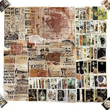 JUYUN 193 Sheets Vintage Postage Stamp Sticker Retro Sealing Plants and Newspaper Journal Scrapbooking Washi Set for Planners Album Travel Diary DIY Craft Stationery