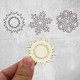 45 PCS Wooden Snowflakes Embellishments，YuQi Laser Cut Kits Slices 45pcs Trees Shapes Nature