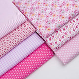 7Pcs 20" x 20" Cotton Fabric DIY Making Supplies Quilting Patchwork Fabric Fat Quarter Bundles DIY for Quilting Patchwork Cushions Cotton Fabric for Patchwork (20" x 20", Pink)