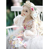Y&D 1/3 BJD Doll Flower Princess Skirt SD Dolls DIY Toy Children Birthday Gift Full Set Clothes + Shoes + Makeup + Accessories,A