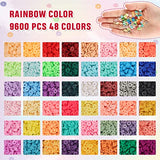 QUEFE 10680pcs, 48 Colors Clay Beads for Jewelry Making Kit, Charm Bracelet Making Kit for Girls 8-12, Polymer Heishi Beads for Preppy, Crafts Gifts