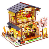 Roroom Dollhouse Miniature with Furniture,DIY 3D Wooden Doll House Kit Japanese Style House Plus with Dust Cover and Music Movement,1:24 Scale Creative Room Idea Best Gift for Children Friend Lover