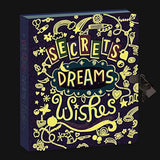 Peaceable Kingdom Secrets, Dreams and Wishes Glow in the Dark 6.25" Lock and Key, Lined Page Diary for Kids