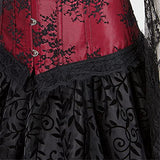 Corsets for Women's Princess Renaissance Corset Dress Sets Halloween Costumes Top Suits Red Black 6XL