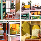 Roroom Dollhouse Miniature Furniture, DIY 3D Wooden Doll House kit British Style Plus Dust Cover and Music Mobile, 1:24 Ratio Creative Room Creative Children's Best Gift Friend Lover K054