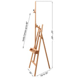 MEEDEN Large Painters Easel Adjustable Solid Beech Wood Artist Easel, Studio Easel for Adults with Brush Holder, Holds Canvas up to 48"