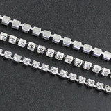 Super Sparkling 3.0MM 10Yard Clear Glass Crystal Rhinestone Chain Close Trim Cup Chain Bulk for