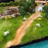 28 Pcs White Flower Cluster Flower Vegetation Groups Grass Tufts Static Scenery Model DIY Miniature for Train Landscape Railroad Scenery Sand Military Layout Model War Gaming Terrain